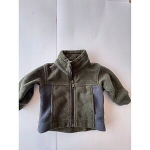 Columbia Fleece Full Zip Jacket Baby 6 Months Green Gray Steen Mountain Gorpcore